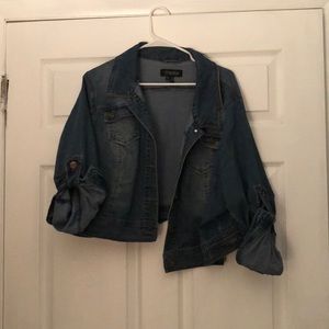 3X cropped jean jacket